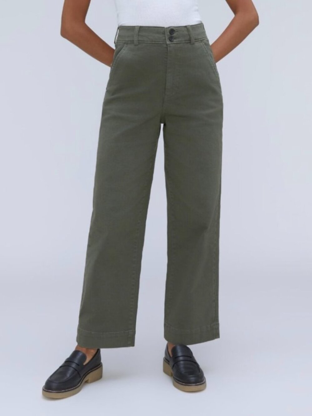 Everlane Wide-Leg Pant Green - Size 10